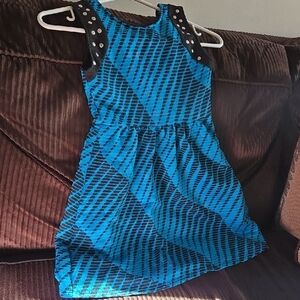 Blue and Black Kids Dress - Small
